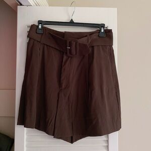 Women's Brown Belted Shorts